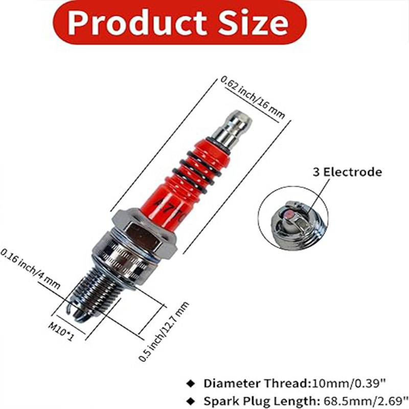 3 buah Busi 3 Elektroda A7TC,  - Motorcycle Spark Plug ulasan dan harga
